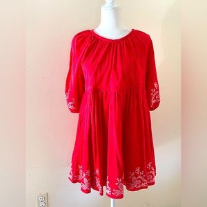 Chelsea & Violet 100% cotton lined Boho raglan seersucker/embroidery tunic/dress